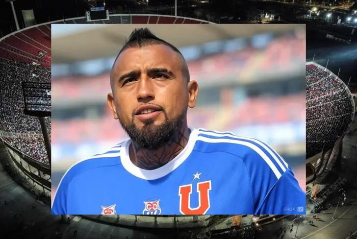 Arturo Vidal con la camiseta de la U de Chile (Foto tomada de: Grok)