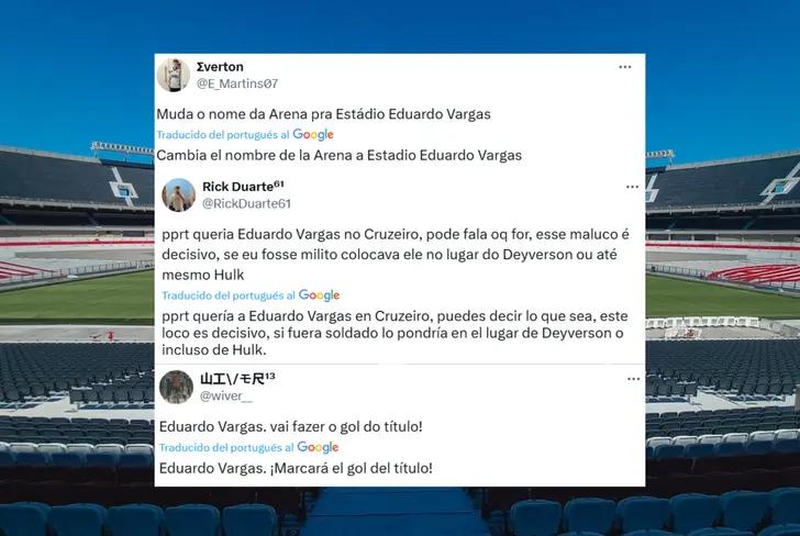 Comentarios de los hinchas de Atlético Mineiro sobre Eduardo Vargas (Foto tomada de: X)