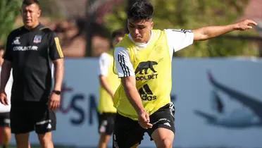 Damián Pizarro entrenando en Colo Colo. 