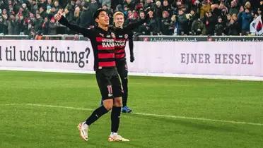 Darío Osorio celebrando. 