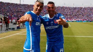 Leandro Fernández y Luciano Pons con la camiseta de Universidad de Chile. 