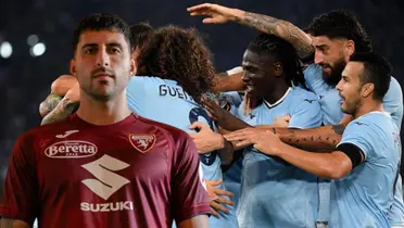 Guillermo Maripán y jugadores de la Lazio (Foto tomada de: Sport/Torino)
