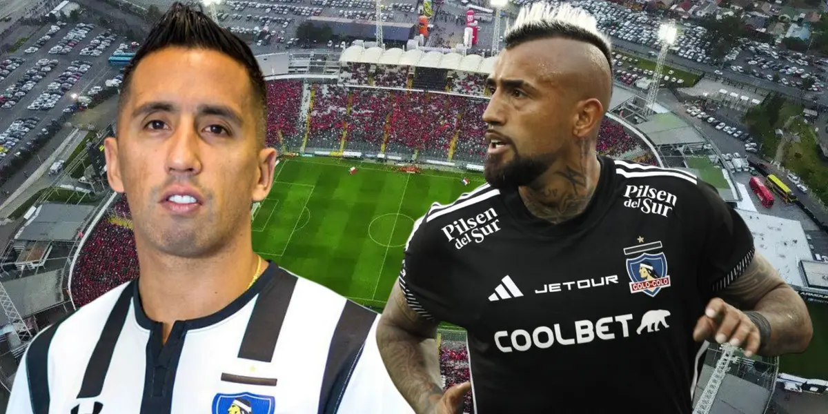 Lucas Barrios y Arturo Vidal (Foto tomada de: Top/Pauta/Colo Colo)