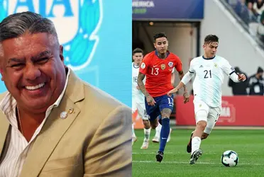 El combinado argentino festeja que le ganó a un posible seleccionado a Chile.