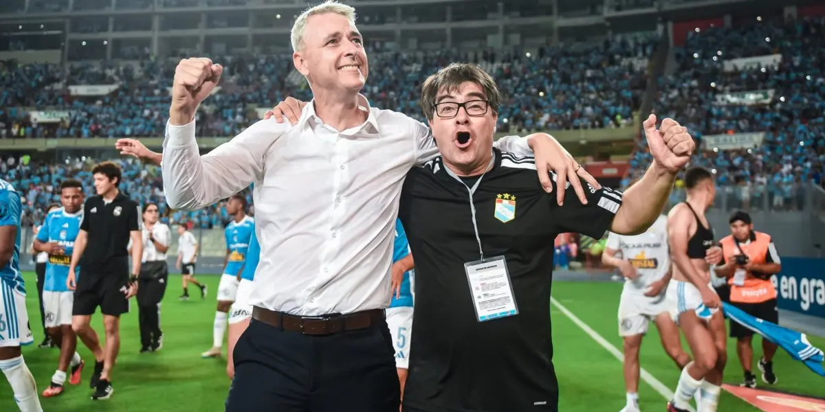 Tiago Nunes cuando era entrenador de Sporting Cristal de Perú. 